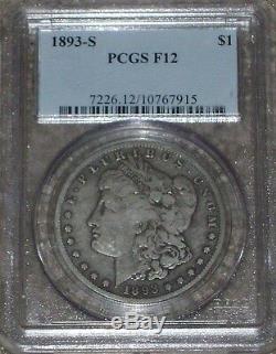 1893-S Morgan Dollar Graded PCGS F12 The Moster Key