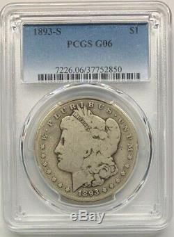 1893 S Morgan Silver Dollar, Old Silver, Miss Liberty Head Dollar, $1 PCGS G 06