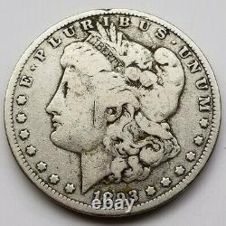 1893-p Morgan Silver Dollar Very Good Original Coin