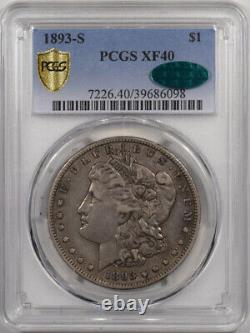 1893-s Morgan Dollar Pcgs Xf-40, Wholesome & Perfect! Cac Approved