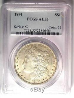 1894 Morgan Silver Dollar $1 Coin (1894-P) PCGS AU55 Looks Nearly MS / UNC