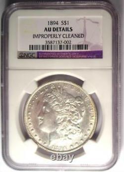 1894 Morgan Silver Dollar $1 NGC AU Details Key Date 1894-P Certified Coin