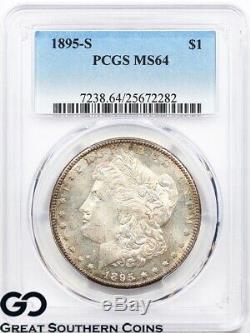 1895-S PCGS Morgan Silver Dollar Coin MS 64 Better Date, Tough This Nice