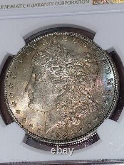 1896 $1 MS63 Morgan Silver Dollar with Exquisite Rainbow Tone in NGC Holder