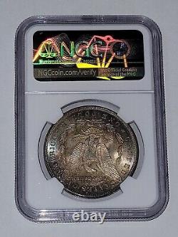 1896 $1 MS63 Morgan Silver Dollar with Exquisite Rainbow Tone in NGC Holder