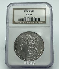 1896-O NGC AU58 Morgan Silver Dollar All White Coin
