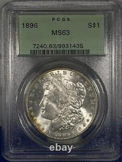 1896-P Morgan Dollar PCGS MS63 Ultra Colorful Rainbow Toned OGH Gorgeous Colors