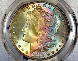 1896-P Morgan Dollar PCGS MS65 Absolute Stunner! Gorgeous Colorful Rainbow Toned