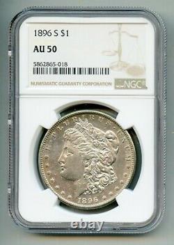 1896 S Morgan Silver Dollar NGC AU 50
