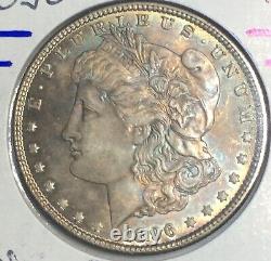 1896 United States Morgan Silver Dollar Rainbow Toning. 900