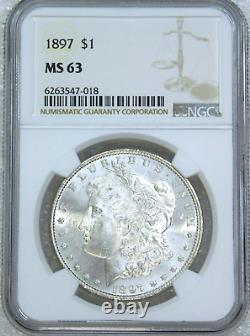 1897 Morgan Silver Dollar NGC MS63 Blast White Semi-Mirror & Frosty PQ #137D