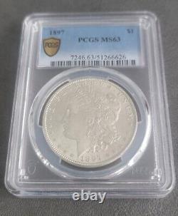 1897 Morgan Silver Dollar PCGS Gold Shield MS63