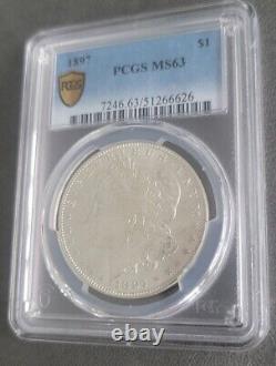 1897 Morgan Silver Dollar PCGS Gold Shield MS63