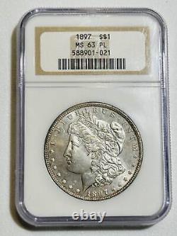 1897 P Morgan Silver Dollar NGC MS-63 PL