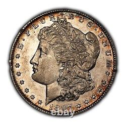 1897-S $1 Morgan Silver Dollar PL Fields Rainbow Toning SKU-B5519