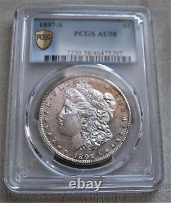1897 S Morgan Silver Dollar PCGS AU58 Gold Seal