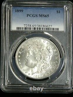1899 P Morgan Silver Dollar PCGS MS65 Blast White Superb Frosty Luster PQ #G021