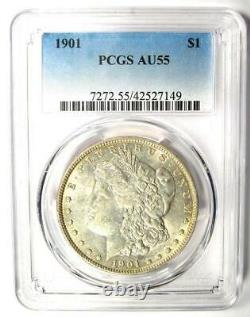 1901 Morgan Silver Dollar $1 Coin 1901-P Certified PCGS AU55 Near MS UNC