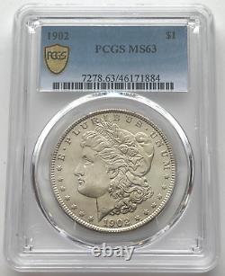 1902-p Morgan Silver Dollar Pcgs Ms63 Blast White Beautiful Coin