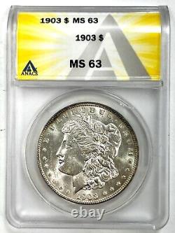 1903 Morgan SILVER Dollar $1 ANACS MS63 EXCEPTIONAL LUSTER