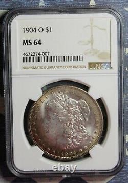 1904-o Morgan Silver Dollar Ngc Ms64 Toned Collector Coin, Free Shipping