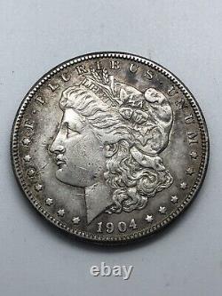 1904-s Morgan Silver Dollar Looks Xf Details! Better Date! Strong Strike! Rare