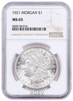1921 $1 Morgan Silver Dollar NGC MS65