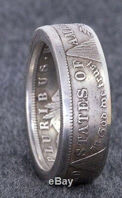 1921 90% Silver Morgan Dollar Double Side Coin Ring Sz 11-22 Half Cool Man Gift