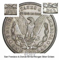 1921 D & S 2 Coin Mint Mark Set Morgan Silver Dollar 90% Eagle Last Year