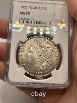 1921 Morgan Silver Dollar Ngc Ms65! Rare