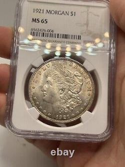 1921 Morgan Silver Dollar Ngc Ms65! Rare