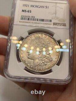 1921 Morgan Silver Dollar Ngc Ms65! Rare