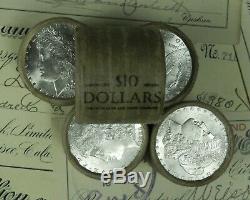 1x $10 BU Morgan Roll UNC Silver Dollars Morgan Dollar CC & Random Ends Pre 21