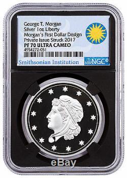 (2017) Smithsonian Morgan First Silver Dollars 1 oz Silver NGC PF70 Blk SKU47351