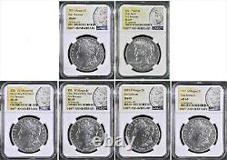 2021 6 Coin Morgan & Peace Silver Dollar Set, Ngc Ms69 First Releases, In Hand