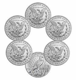 2021 6-Coin Set Morgan & Peace Silver Dollars GEM BU OGP PRESALE