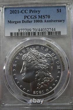 2021 CC Morgan Silver Dollar / PCGS MS-70 /. 999 Fine Silver / 100th Anniversary