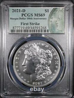 2021-D Morgan Silver Dollar PCGS MS-69- First Strike Mint State 69