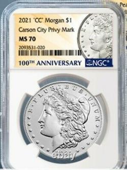 2021 Morgan Dollar CC CARSON CITY Privy MS70 FIRST RELEASES 100th ANNIVERSARY