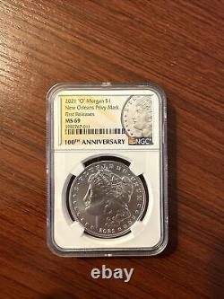 2021-O MS69 Morgan Silver Dollar $1 NGC 100th Anniversary Label 1st release