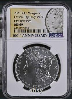 2021 Peace Silver Dollar + Morgan CC Set NGC MS 69 First Releases Presale
