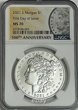 2021 S $1 Morgan Silver Dollar Ngc Ms70 First Day Of Issue Fdi In Stock Fdoi