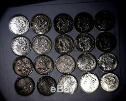 20 Coin Roll Beautiful 1921 Silver Morgan Dollars
