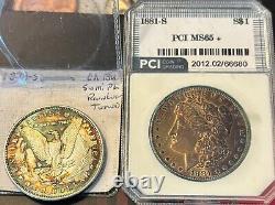 2 Toned Morgan Dollar, BU 1879S & 1881S UncirculatedCollectible Currency Silver