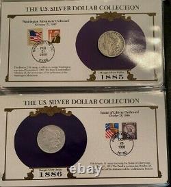35 Coin Complete Morgan and Peace Dollar US Postal Commemorative Stamp, Date Set