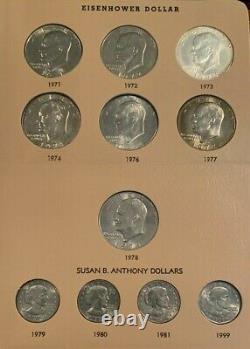 55 Coin COMPLETE 1878-1999 Morgan Peace Ike SBA Silver Dollar Date & Mint Set