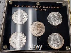 5 UNC P Mint Morgan Silver Dollar Set Of The 1880s BU Uncirculated In Capital