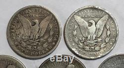 A Lot of 5 Cull Condition US $1 Silver Morgan & Peace Dollars