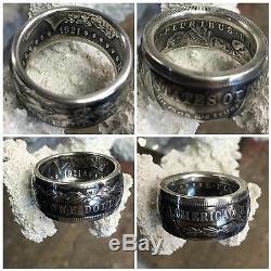 American History Quality 1921 Morgan Silver Dollar Hand Crafted Coin Ring