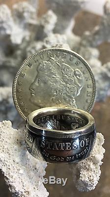 American History Top Quality 1921 Morgan Silver Dollar Hand Crafted Coin Ring